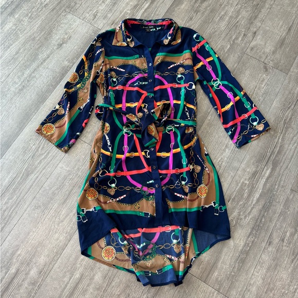 Sweet Rain Dresses & Skirts - LAST PRICE🍒🤍 SWEET RAIN high low shirt dress with belt 💙